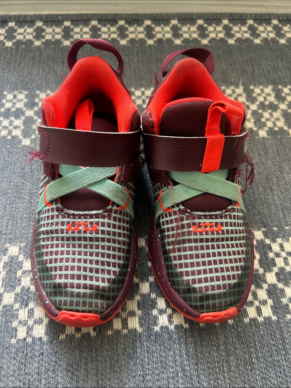 Nike Kids Burgundy/Purple and Mint Boys Sneakers